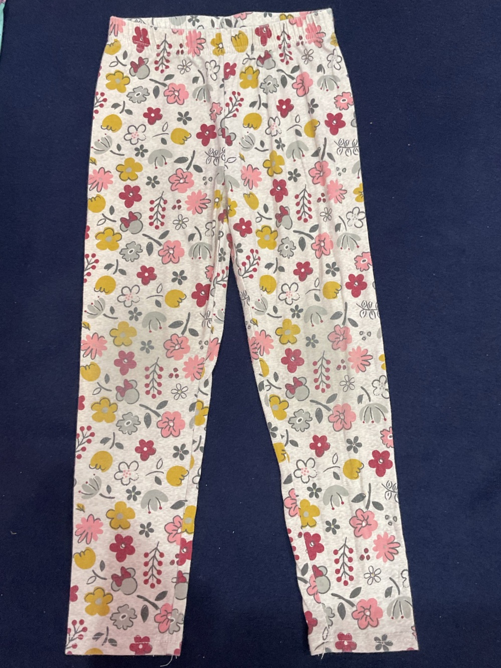 Disney Junior Girls Floral Print Leggings Size 6 (Estimated)